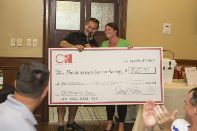 Check Donated to American Cancer Society
